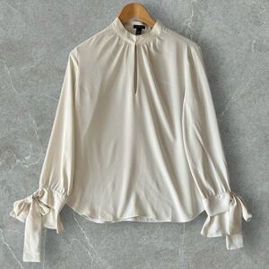 Ann Taylor White Top Blouse Shirt Size S